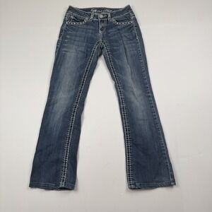 Miss Chic Jeans Womens 1 (26x26) Bootcut Bling Studded Pockets Western Denim